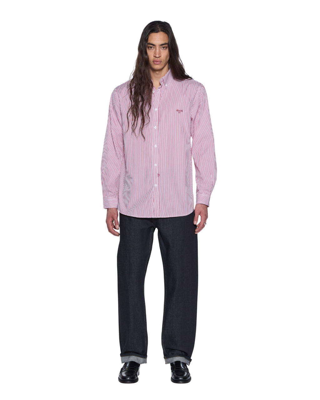 KADE LS SHIRT RED-WHITE