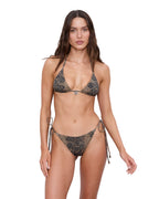 Womens Baddie Triangle Bikini Snakebite Regular Bikini - Brown
