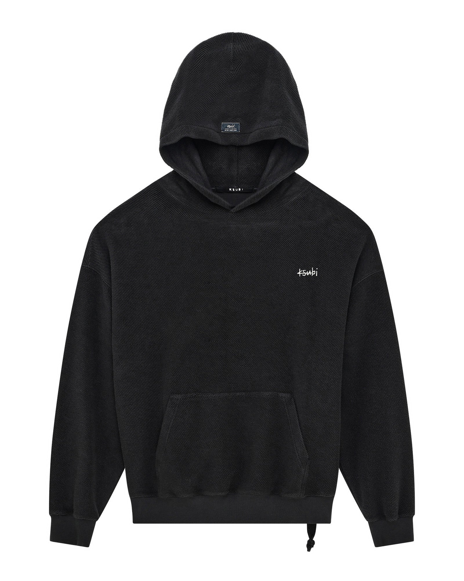 MENS  1999 EKCESS HOODIE JET BLACK OVERSIZED FLEECE