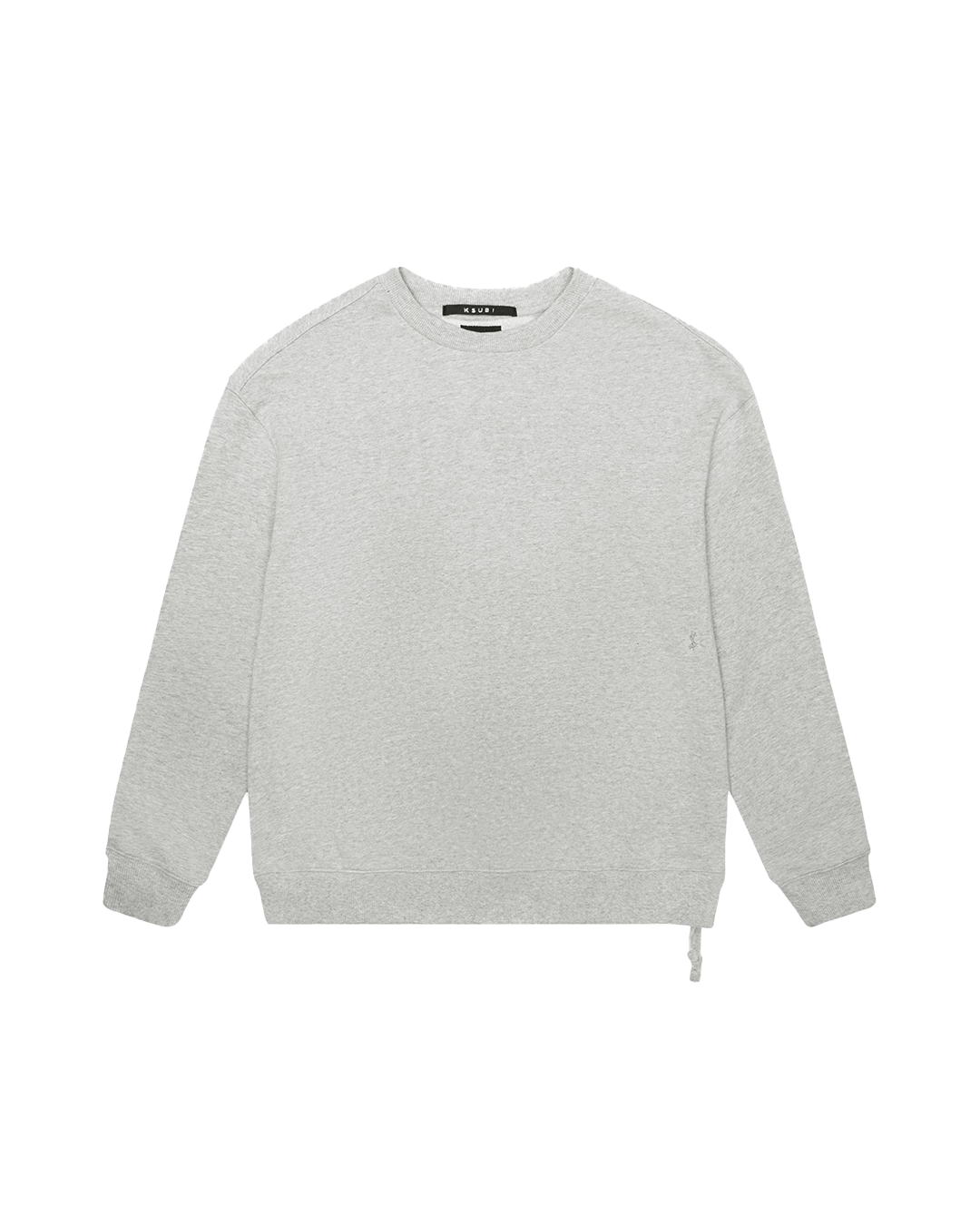 MENS  4 X 4 BIGGIE CREW GREY MARLE OVERSIZED FLEECE
