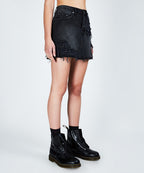Womens Mini Moss Recall Black Skirts - Black