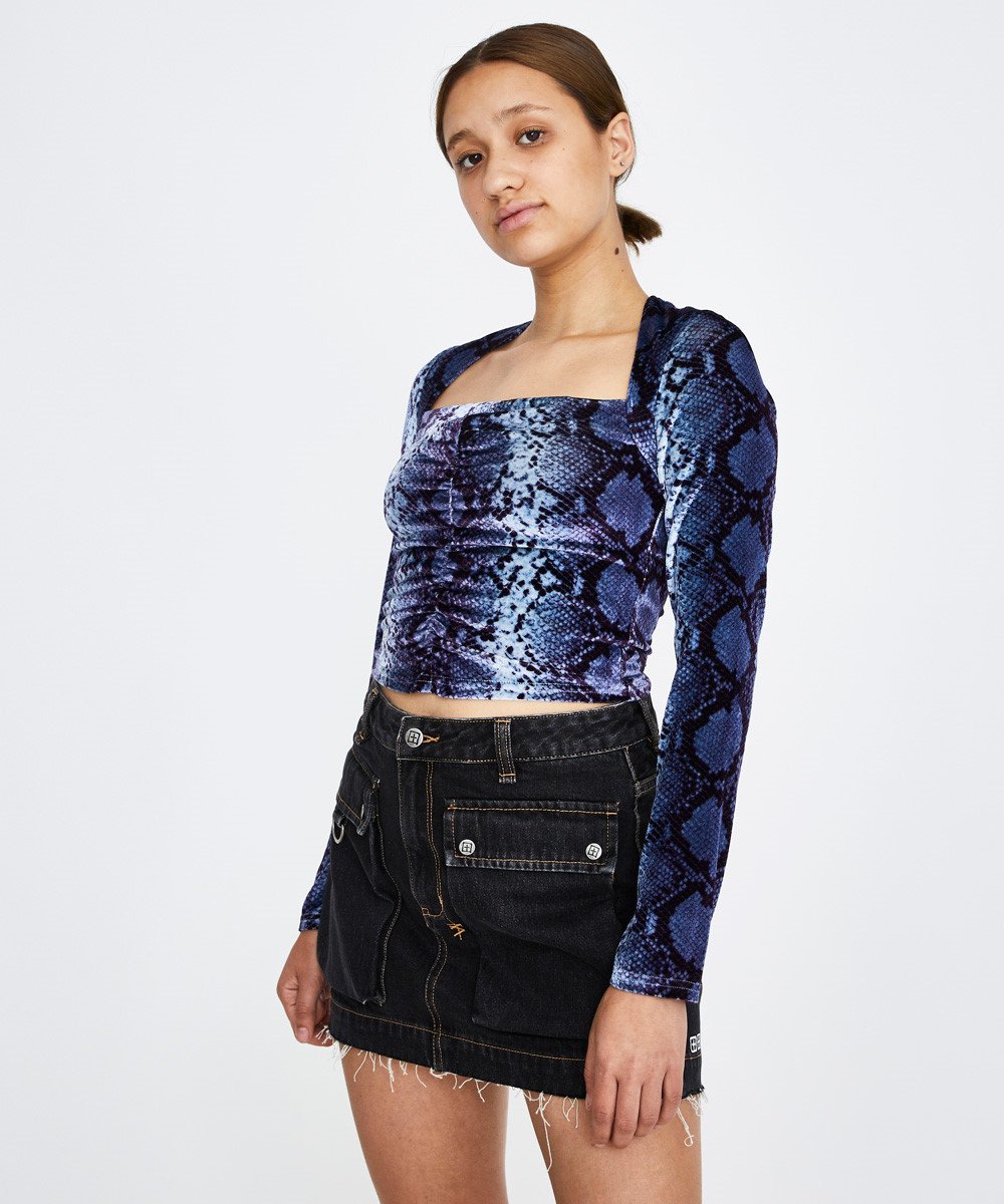 Womens Ponty Mython Ls Top Snake Fashion Tops - Multi Colour