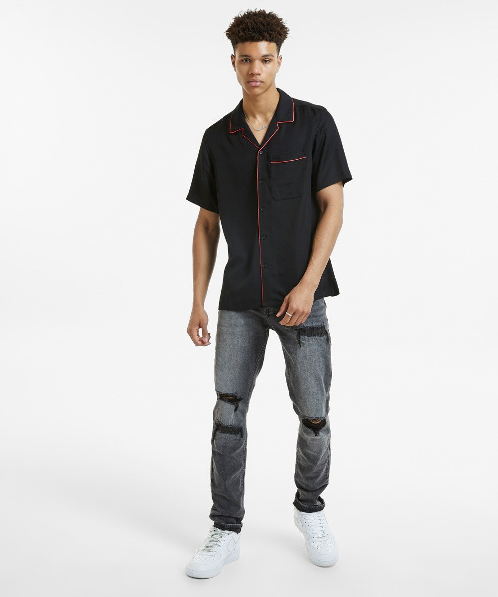 DOWNTOWN SS SHIRT BLACK RED