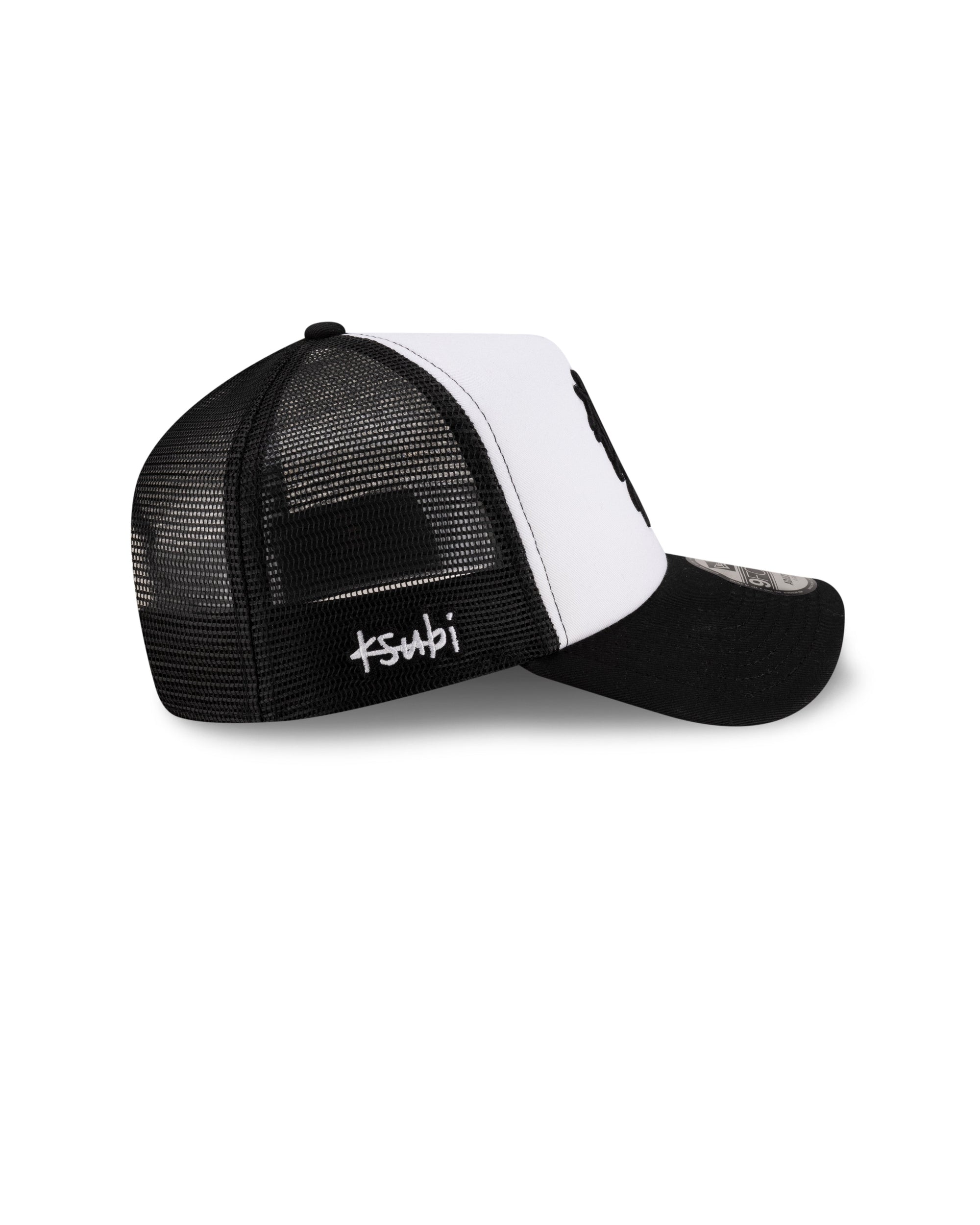  KSUBI X NEW ERA 9FORTY A-FRAME TRUCKER CAP BLACK/WHITE HEADWEAR