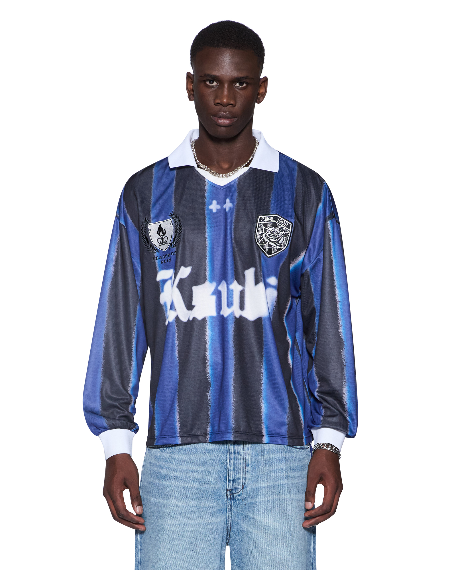 Mens Offside Ls Mesh Jersey Stripe Fashion Tops | Ksubi ++