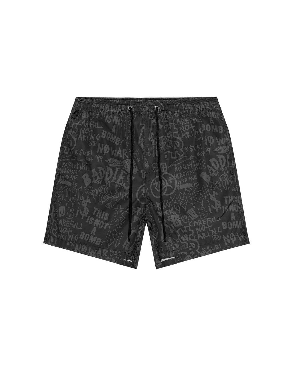 Mens Baddies Boardshort Black Regular Walkshorts - Black