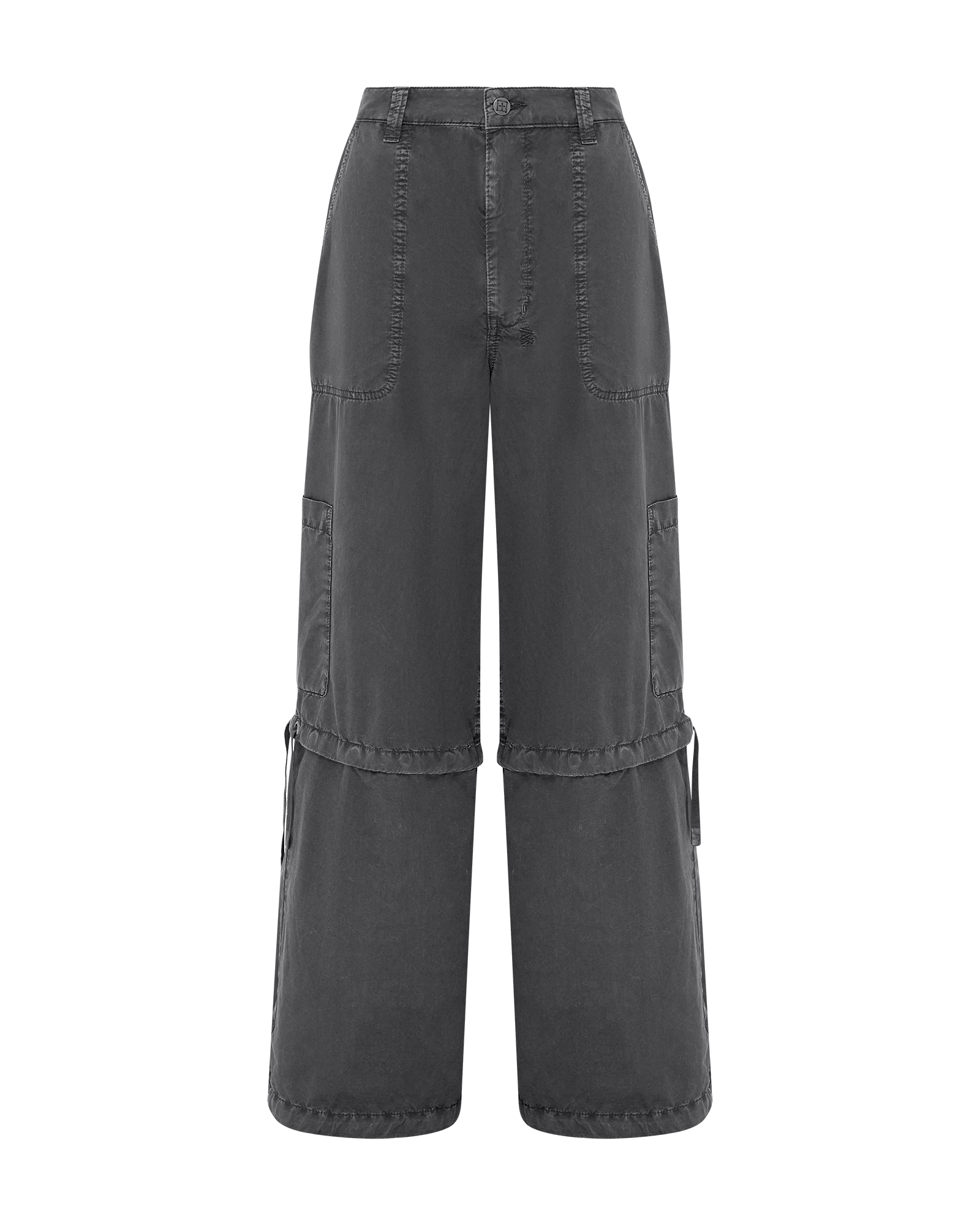 WOMENS  BAGGY CARGO CHARCOAL OVERSIZED PANTS