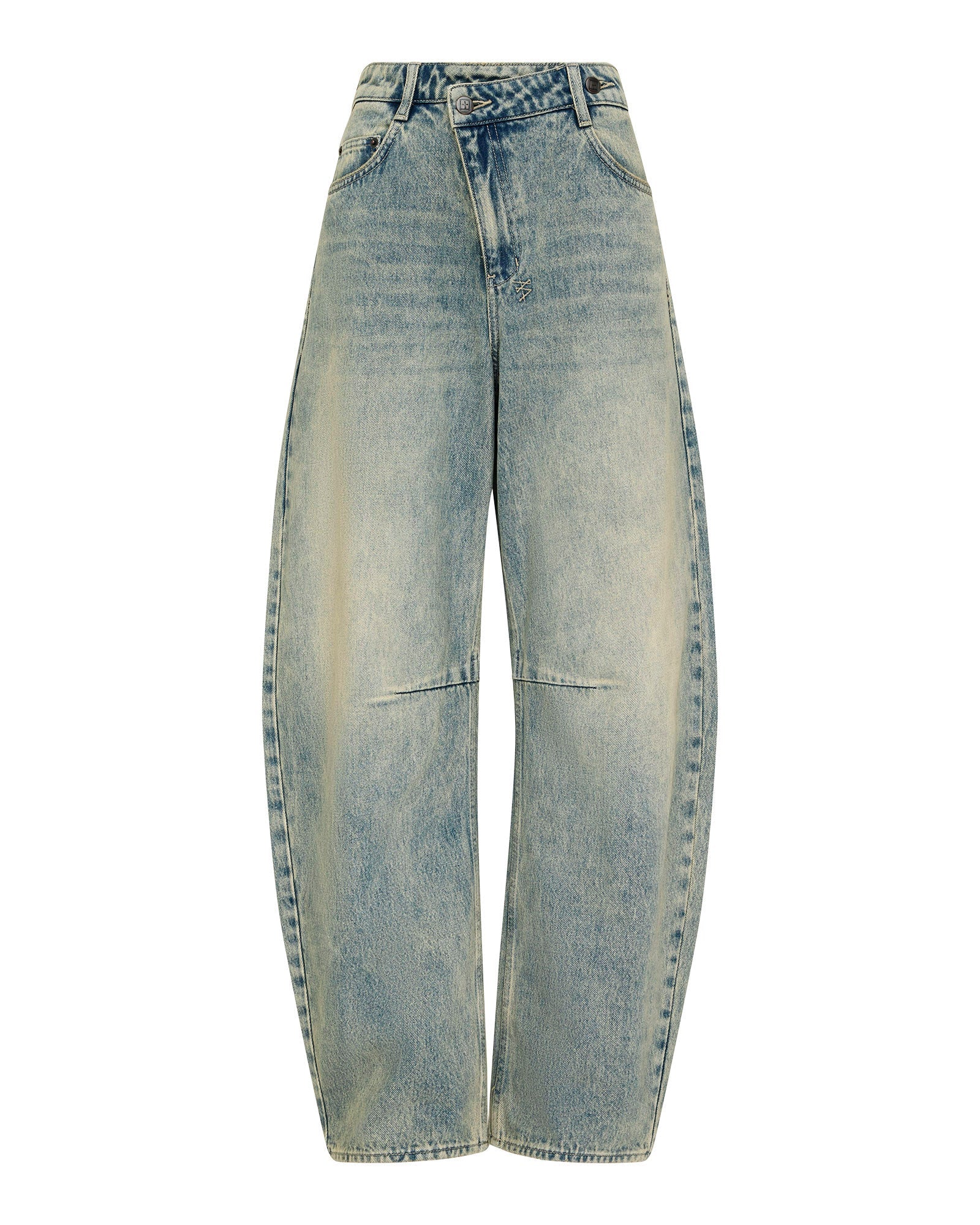 WOMENS  BARREL JEAN FOLK BARREL LEG DENIM JEANS