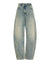 WOMENS  BARREL JEAN FOLK BARREL LEG DENIM JEANS