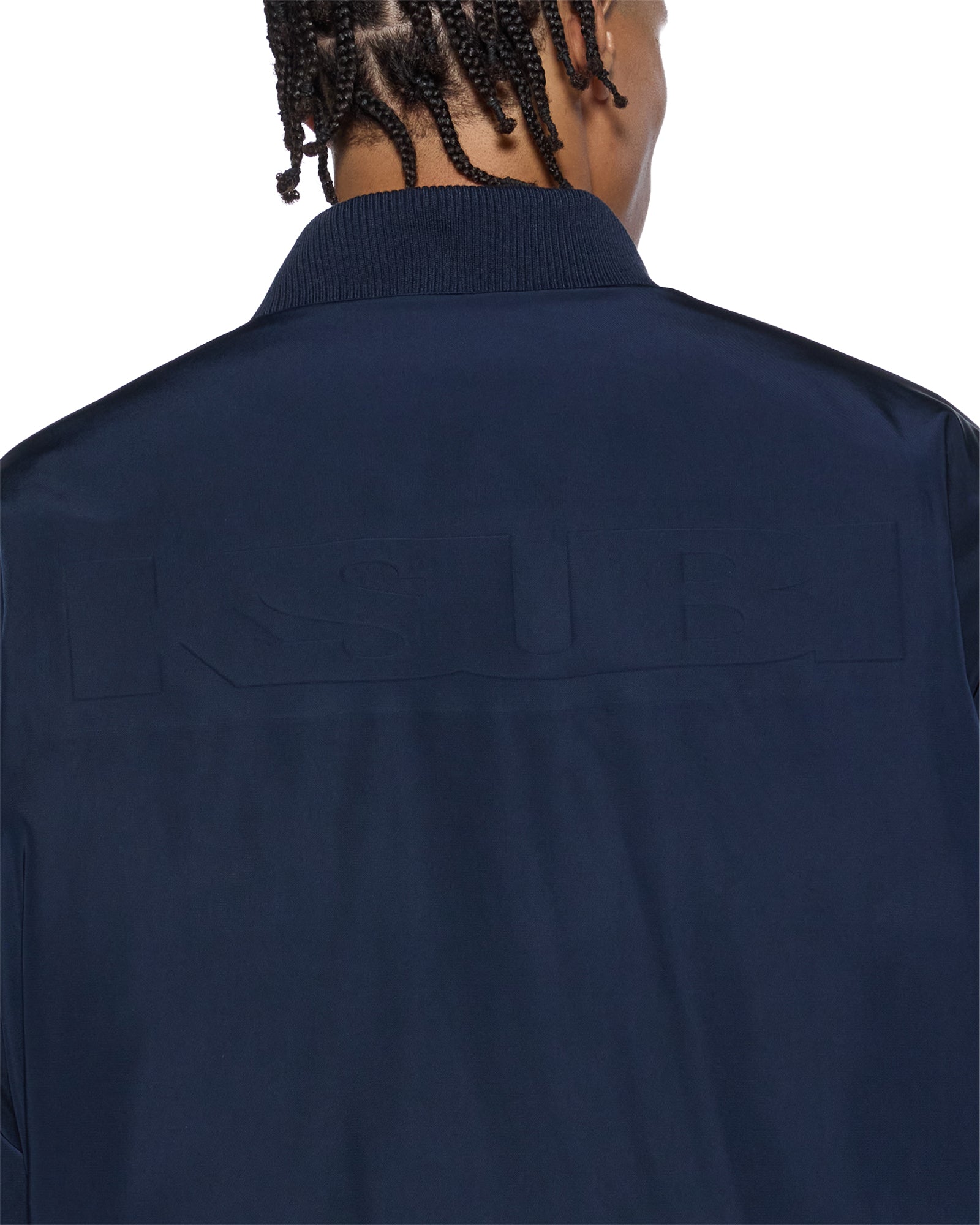MENS  INTRUDER BOMBER JACKET NAVY OVERSIZED JACKETS