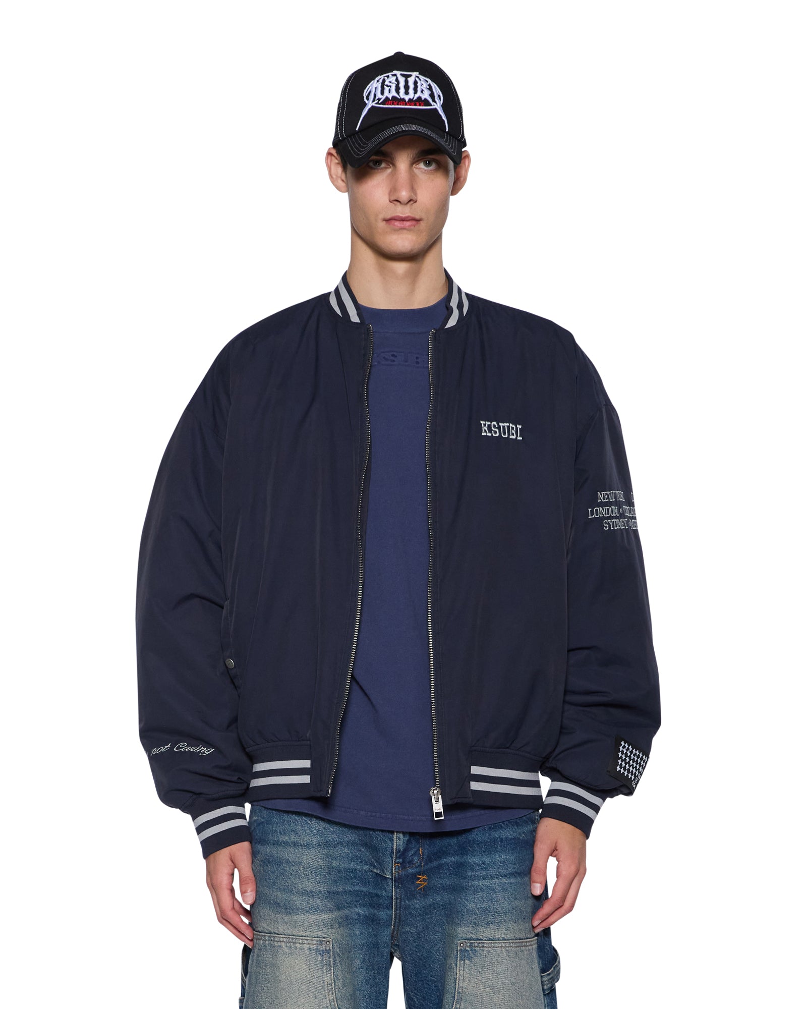 MENS  ROYALTY MA-1 BOMBER NAVY REGULAR JACKETS