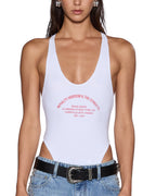 WOMENS VARSITY LARA BODYSUIT WHITE FASHION TOPS