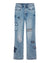 MENS  BRONKO STRIKER PATCHED BOOTCUT DENIM JEANS
