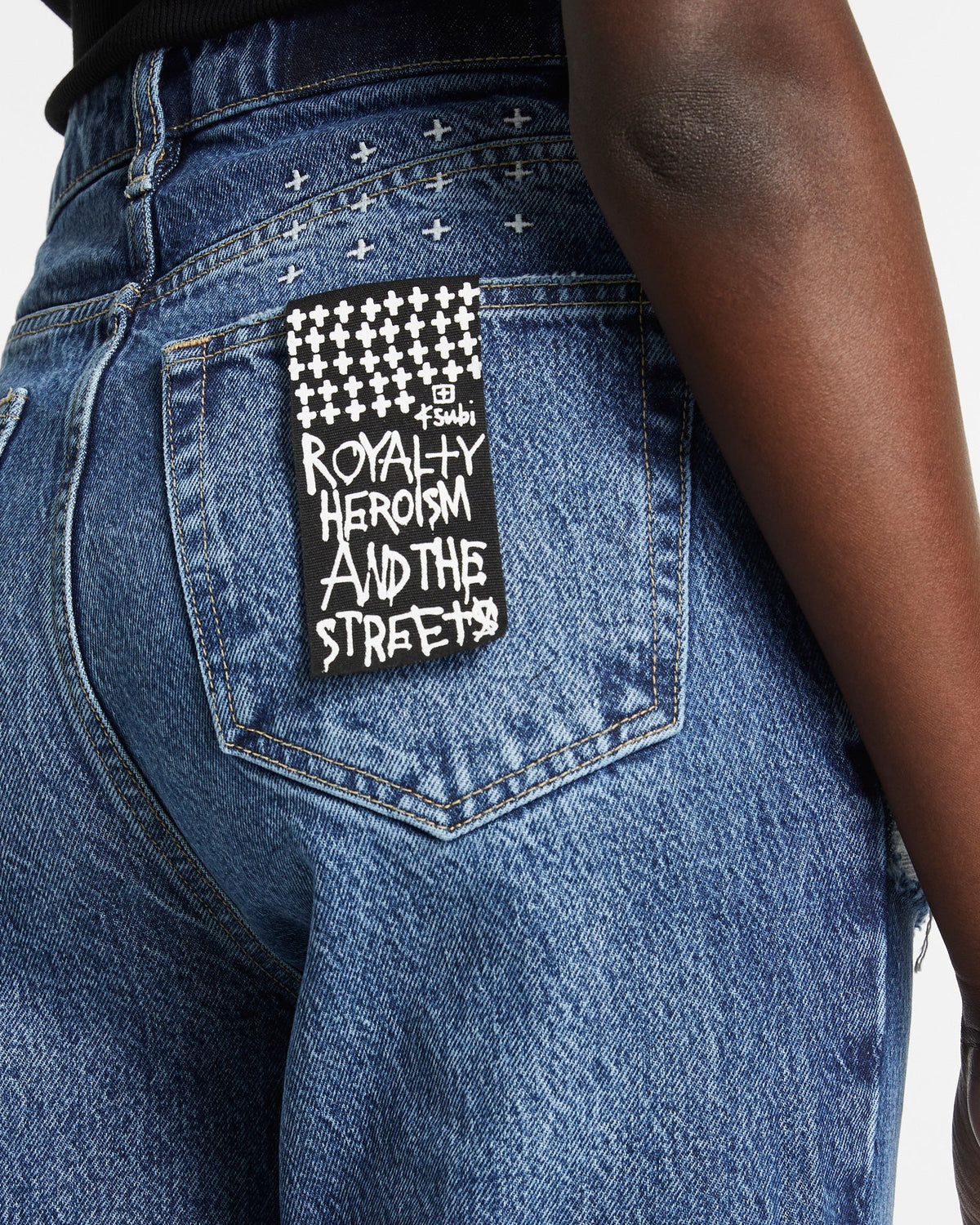Womens Brooklyn Jean Stella Slashed Straight Denim Jeans - Denim