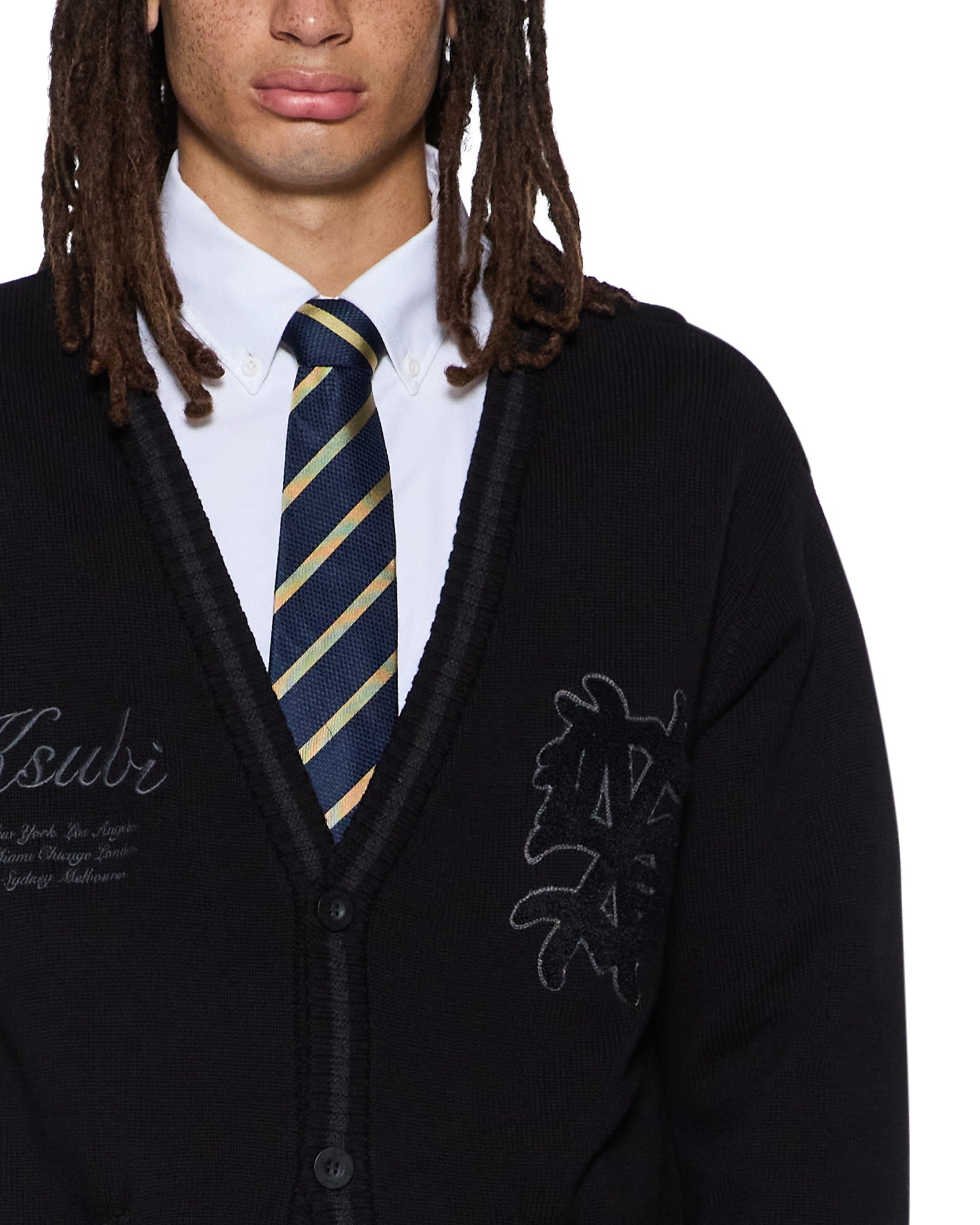 MENS  PLAYOFF CARDIGAN BLACK BOXY KNITWEAR