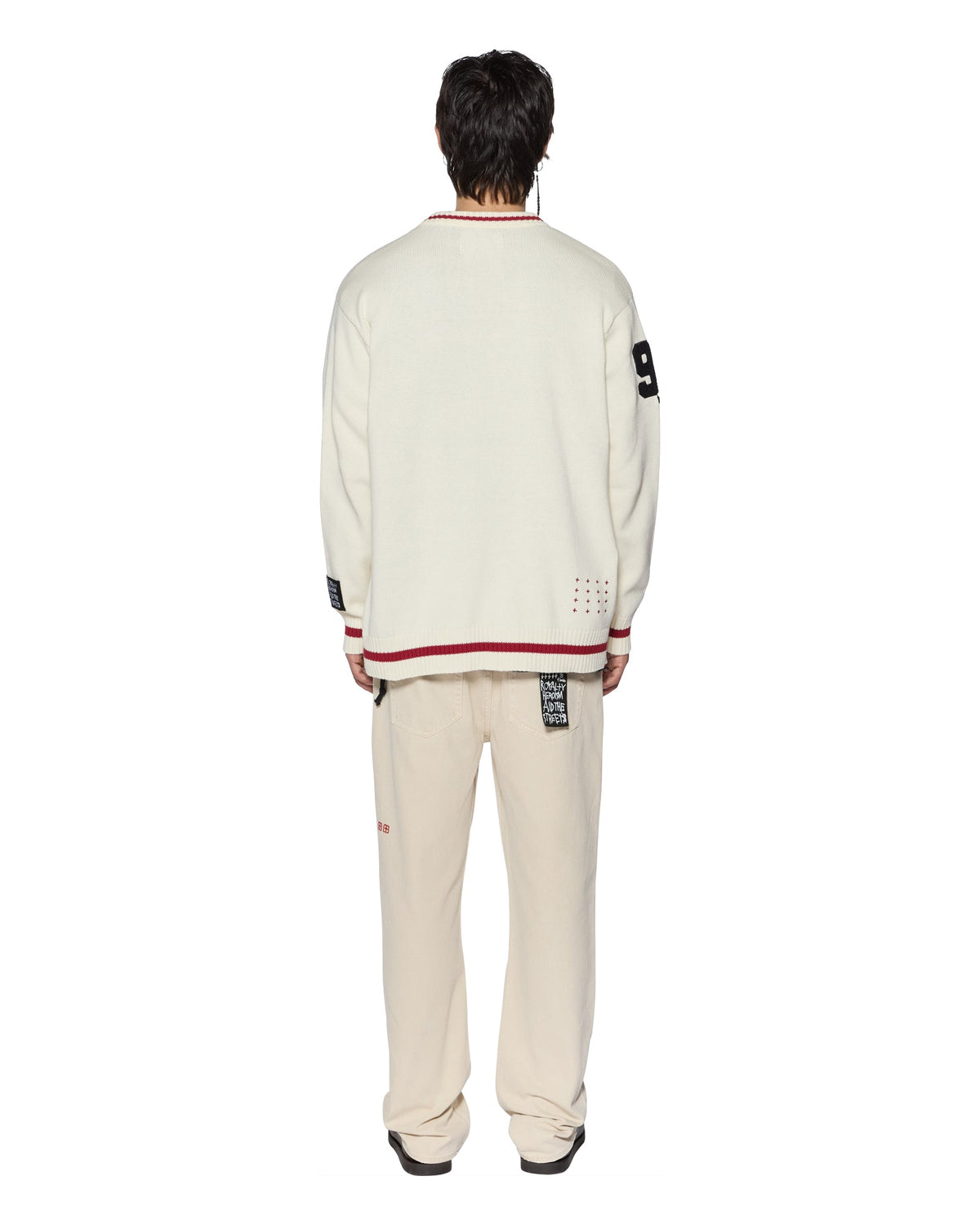 MENS PLAYOFF CARDIGAN ECRU KNITWEAR