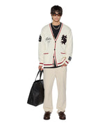 MENS PLAYOFF CARDIGAN ECRU KNITWEAR