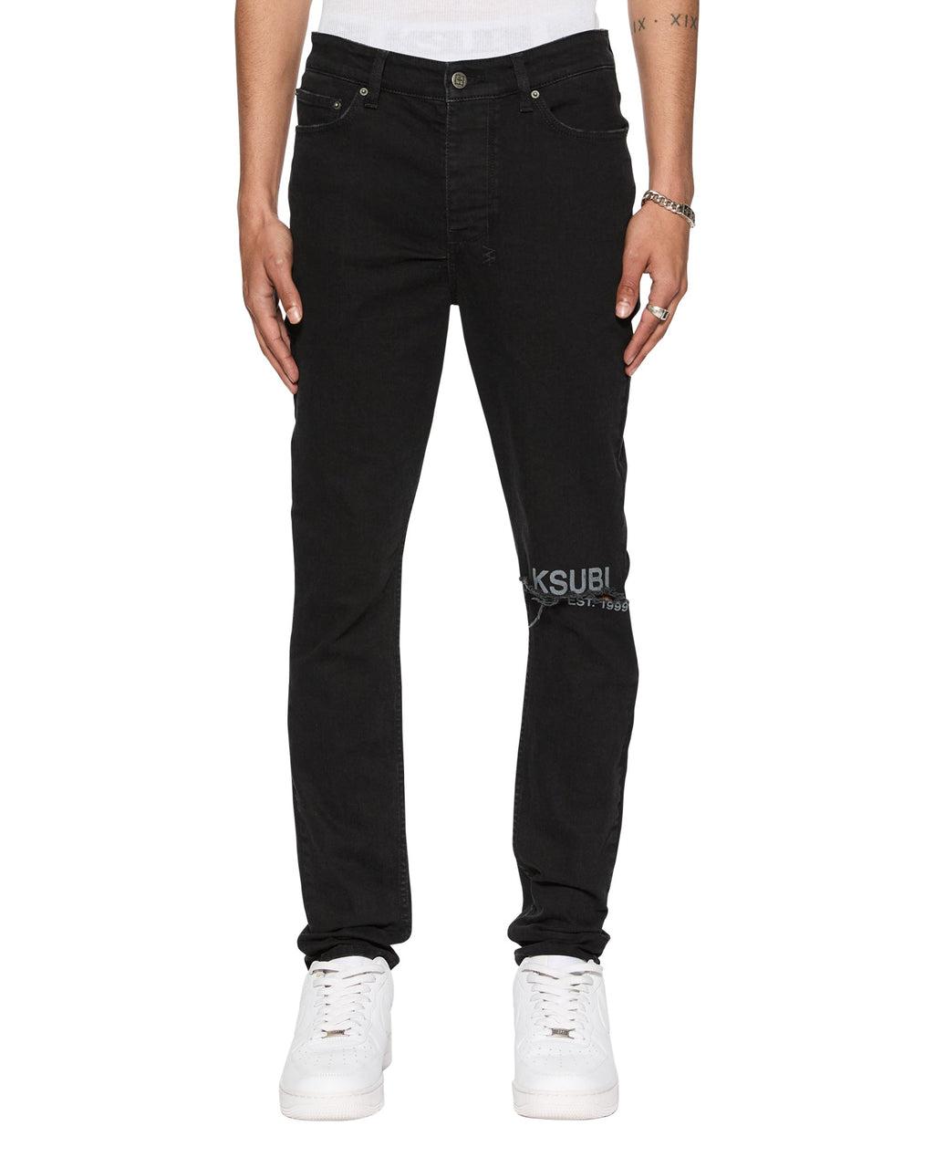 Mens Chitch Laid Black Est Slim Denim Jeans - Black