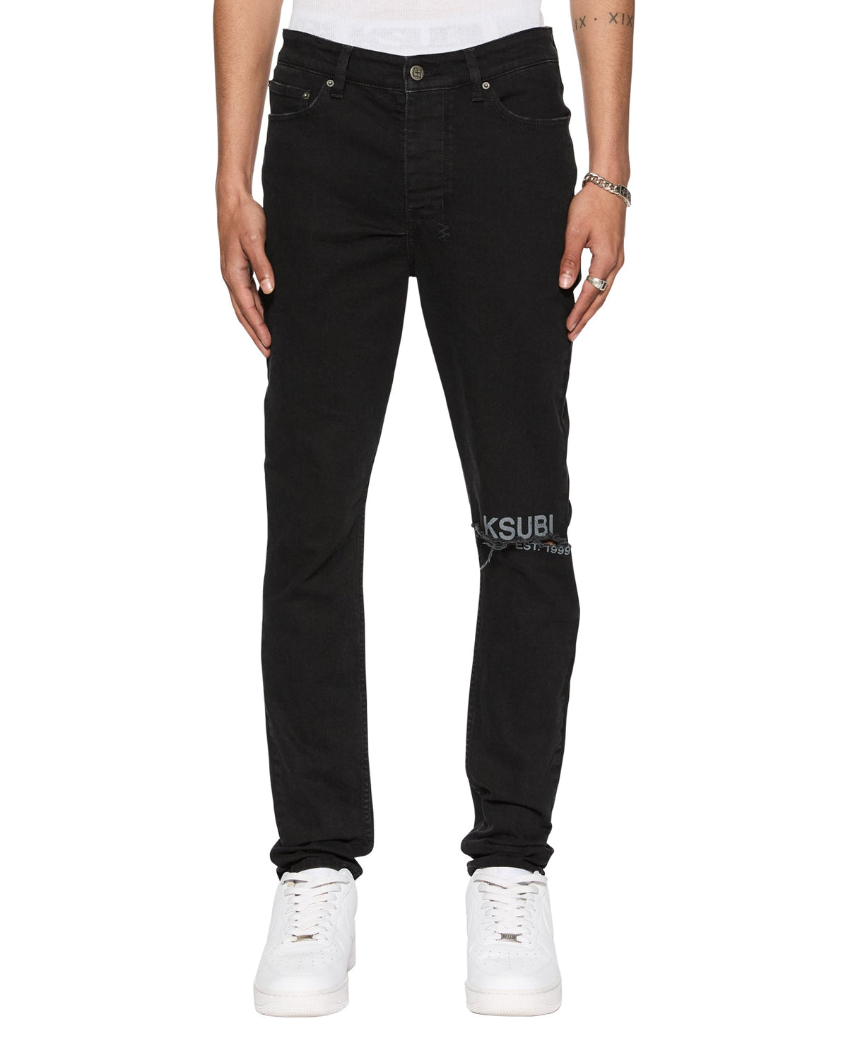 Mens Chitch Laid Black Est Slim Denim Jeans - Black