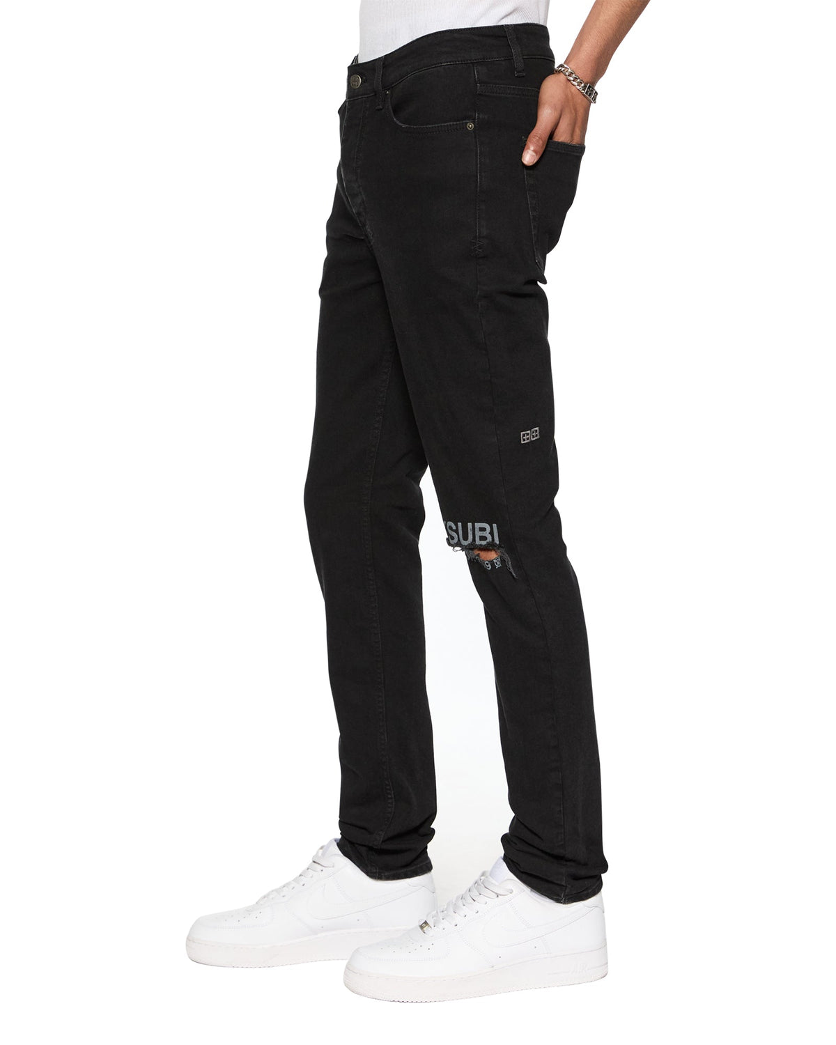 Mens Chitch Laid Black Est Slim Denim Jeans - Black
