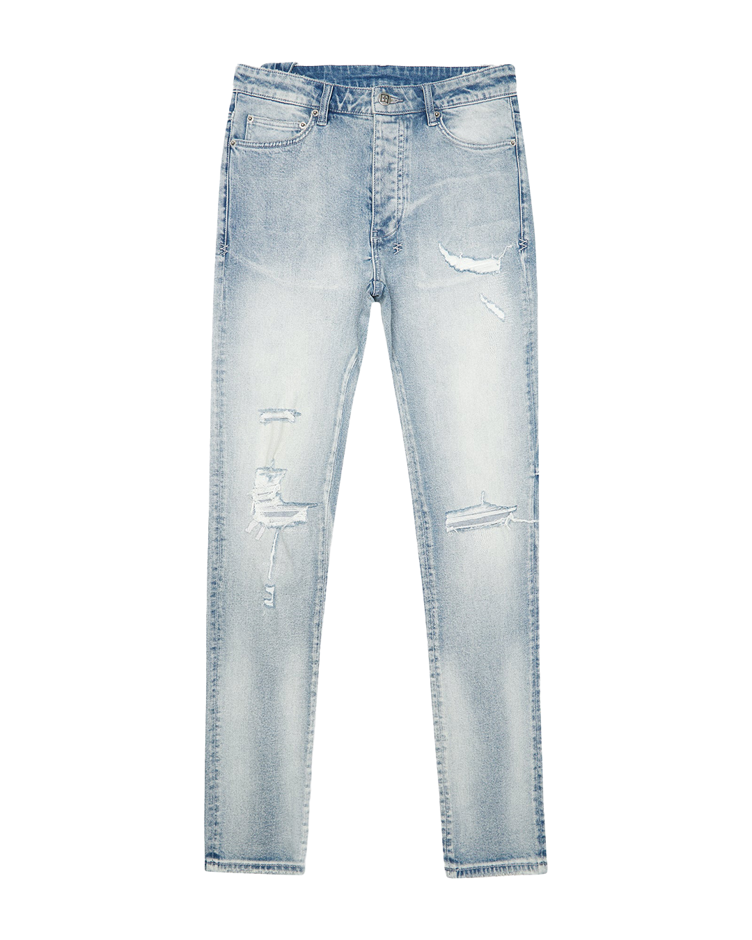 MENS CHITCH PUNK BLUE THRASHED DENIM JEANS