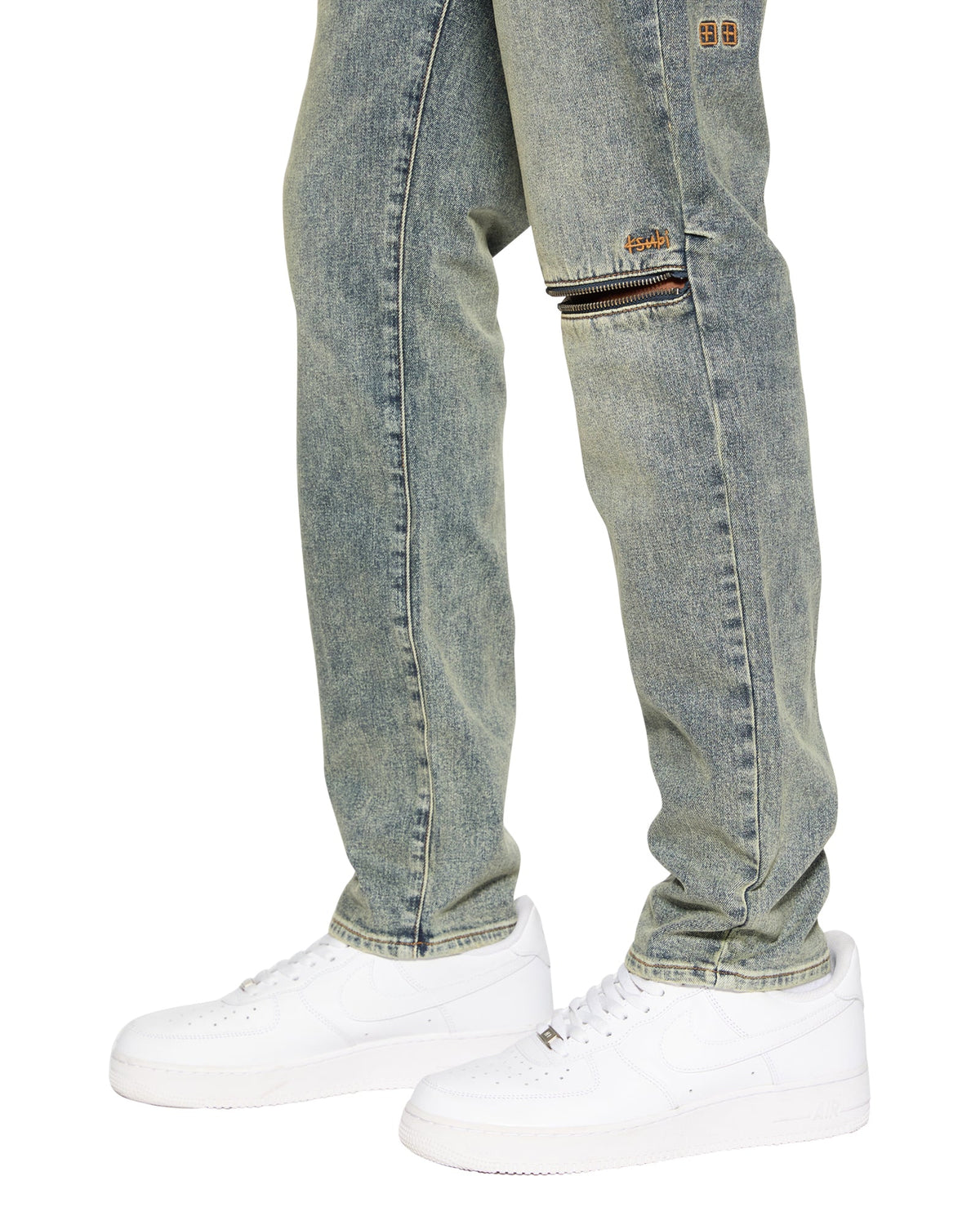 Mens Chitch Stage Dive Caged Slim Denim Jeans - Denim
