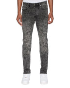 Mens Chitch Stencil Stitch Worn Grey Slim Denim Jeans - Grey