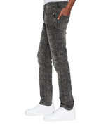 Mens Chitch Stencil Stitch Worn Grey Slim Denim Jeans - Grey