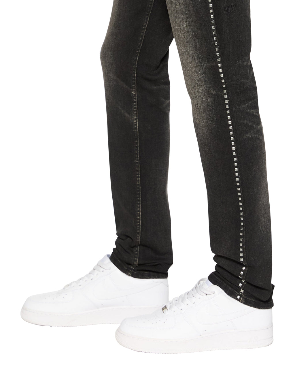 Mens Chitch Tarr Studded Slim Denim Jeans - Black