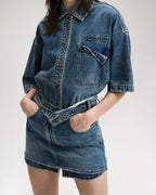 WOMENS LOW RIDER MINI FLIP AGED SKIRTS
