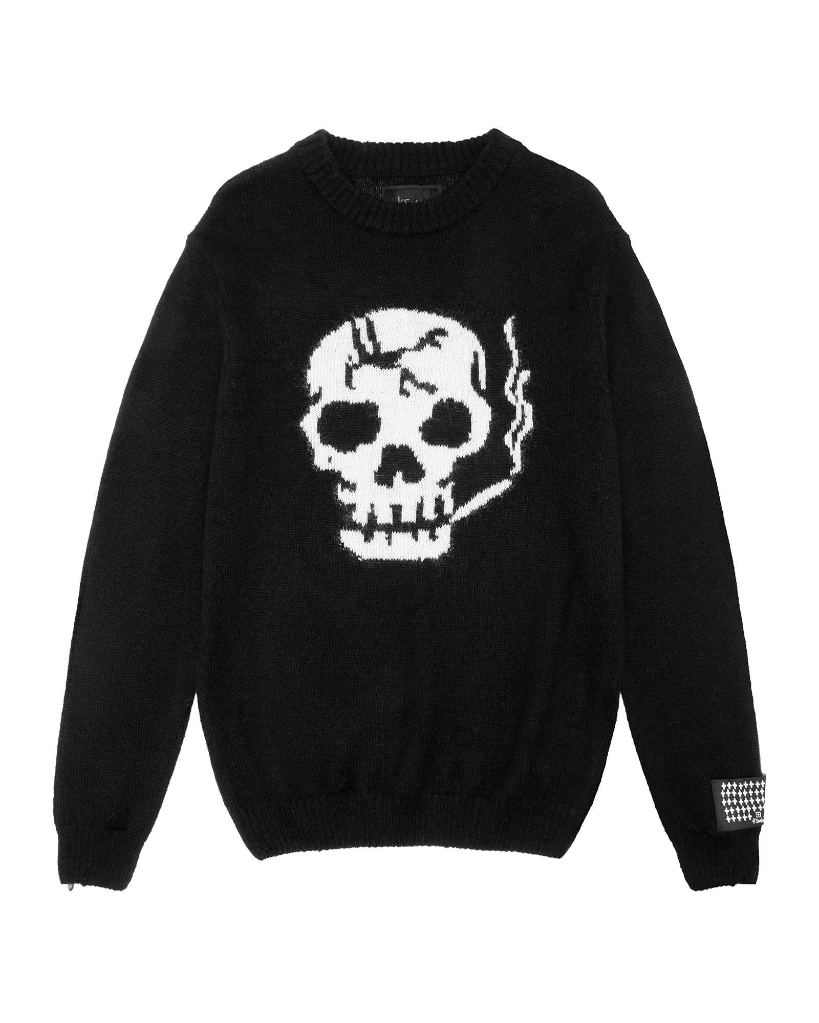 MENS  DEAD KNIT CREW BLACK REGULAR KNITWEAR