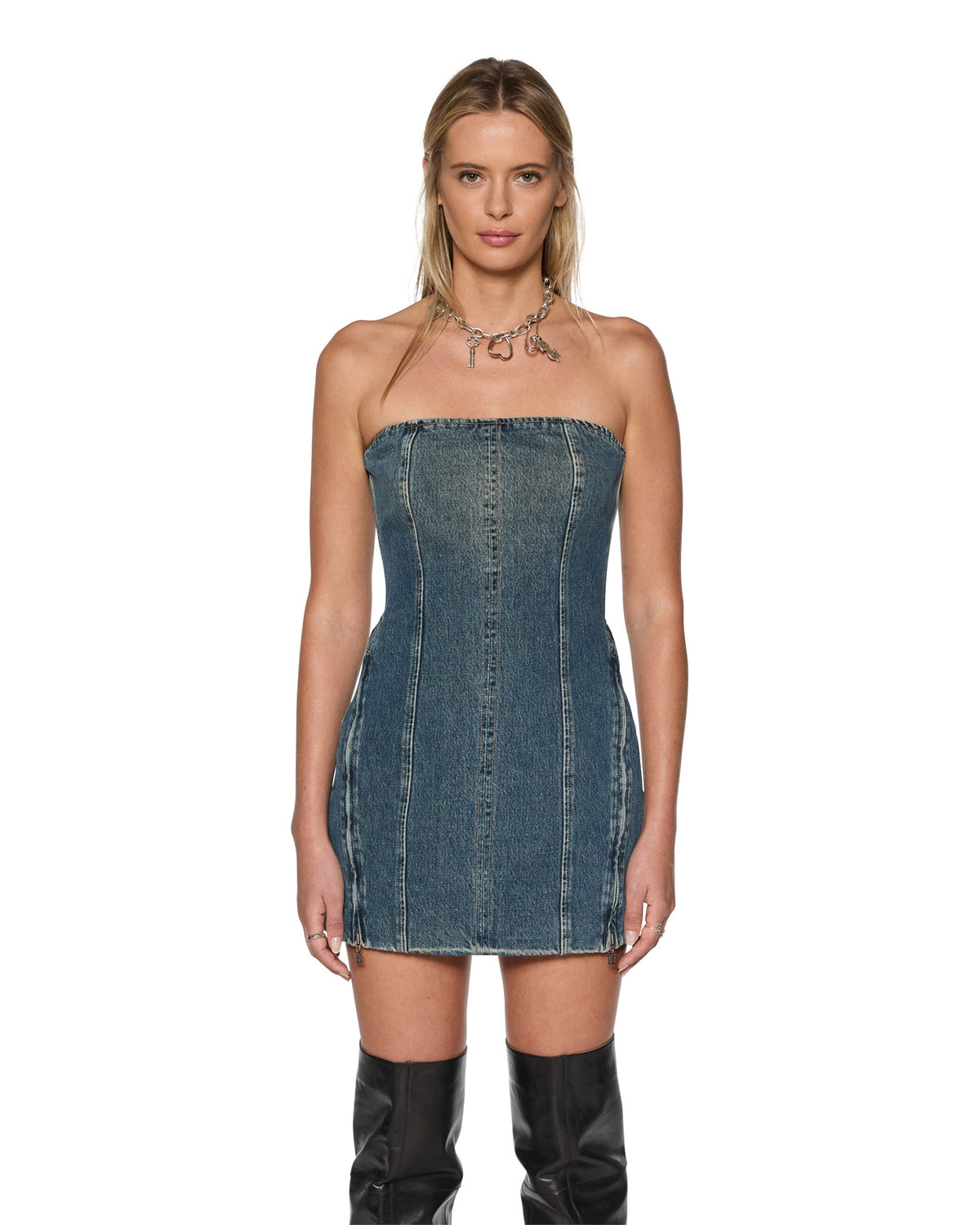 Womens Avenue Dress Sandstorm Fitted Dresses - Denim