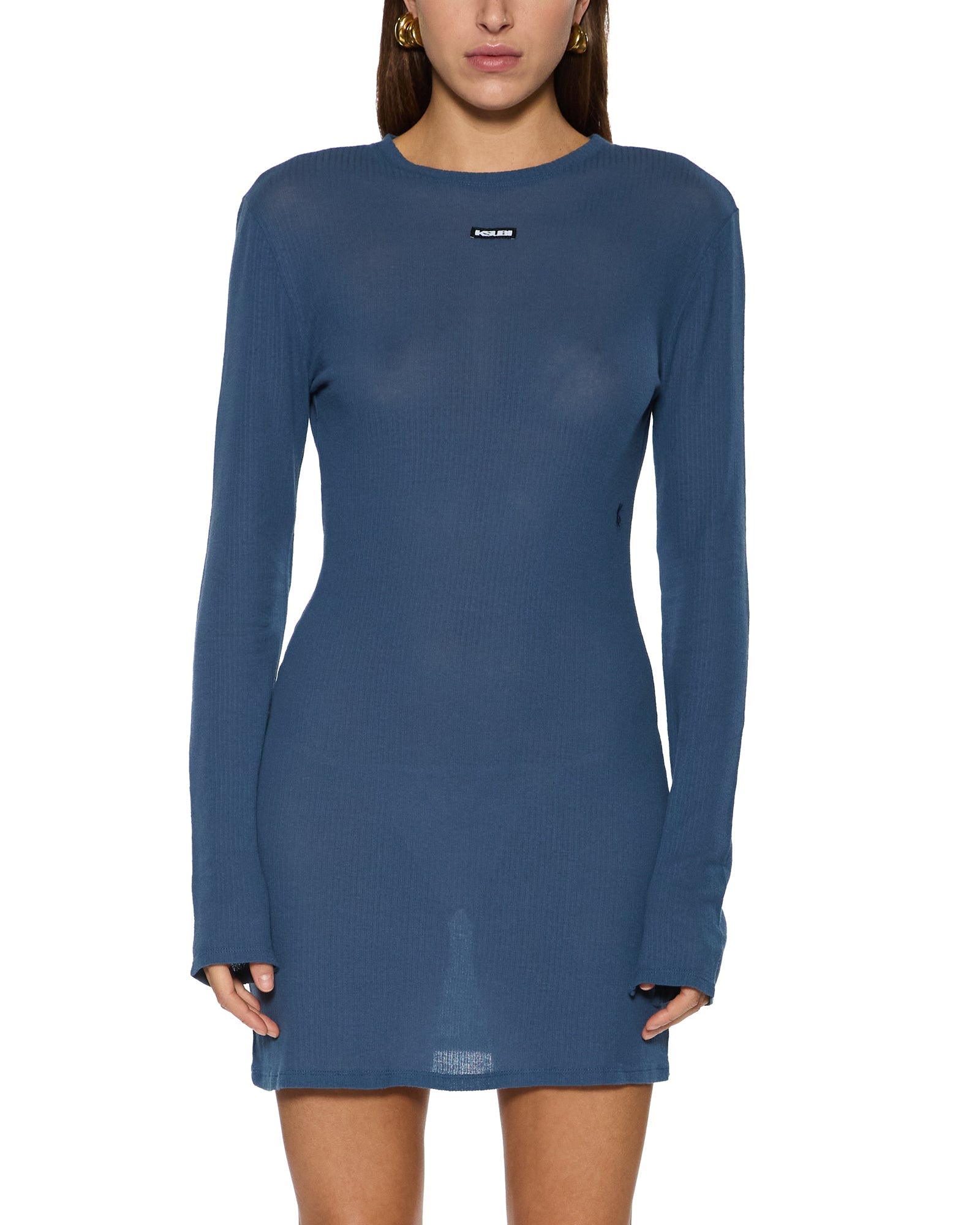 WOMENS  CRAWFORD LS DRESS INK BLUE FITTED DRESSES