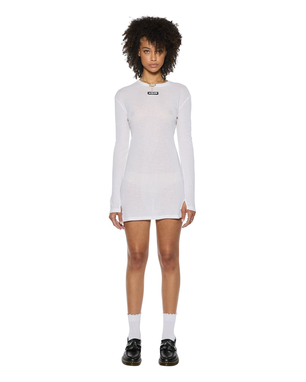 CRAWFORD LS MINI DRESS WHITE