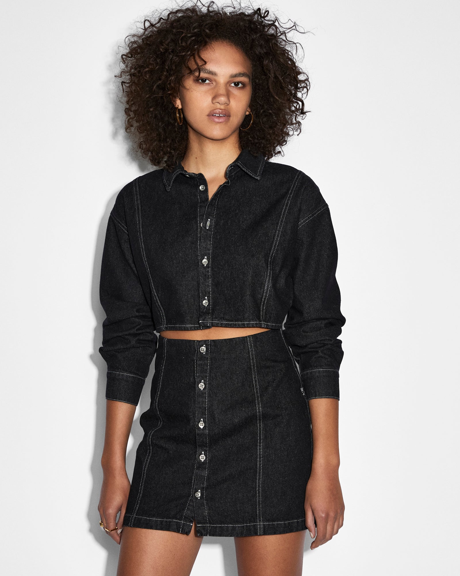 WOMENS  CUTOUT SHIRT DRESS MIDNIGHT RELAXED DRESSES
