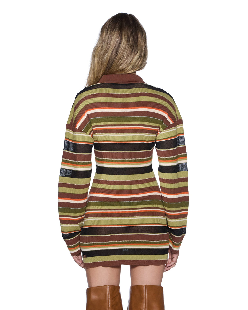 Womens Tamrin Knitted Ls Polo Dress Multi Slim Dresses - Multi Colour