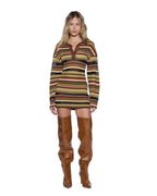 Womens Tamrin Knitted Ls Polo Dress Multi Slim Dresses - Multi Colour