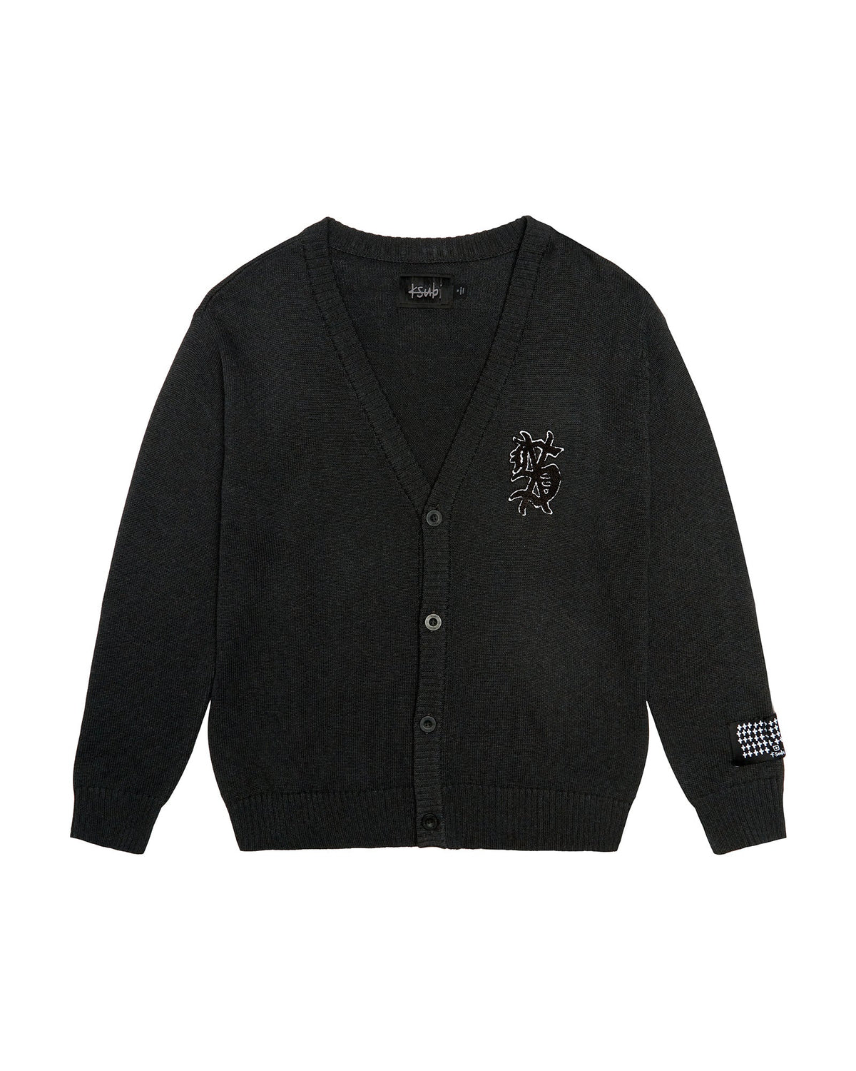MENS DUG OUT CARDIGAN BLACK KNITWEAR