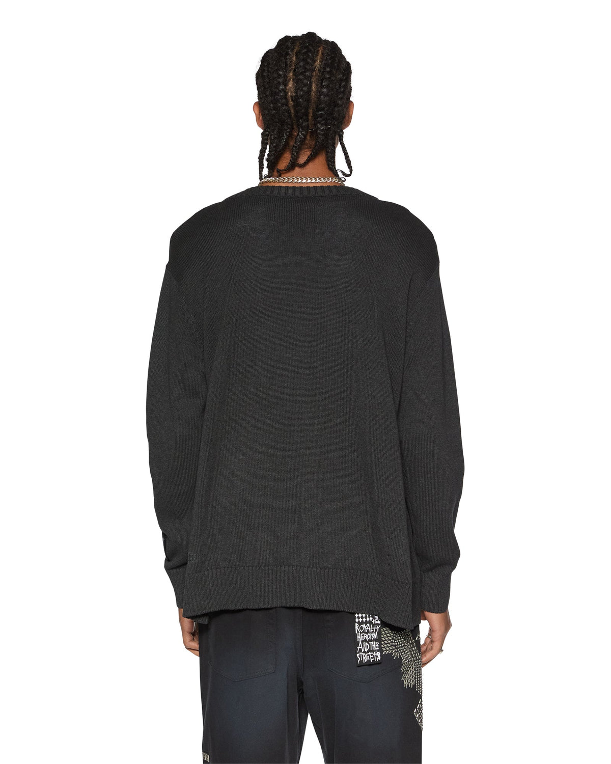 MENS DUG OUT CARDIGAN BLACK KNITWEAR