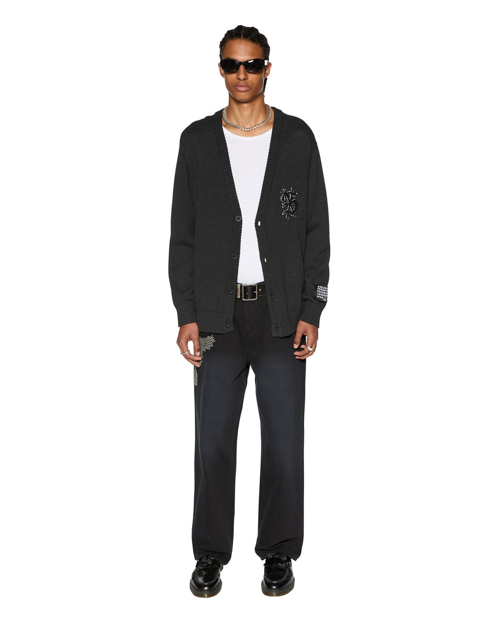 MENS DUG OUT CARDIGAN BLACK KNITWEAR