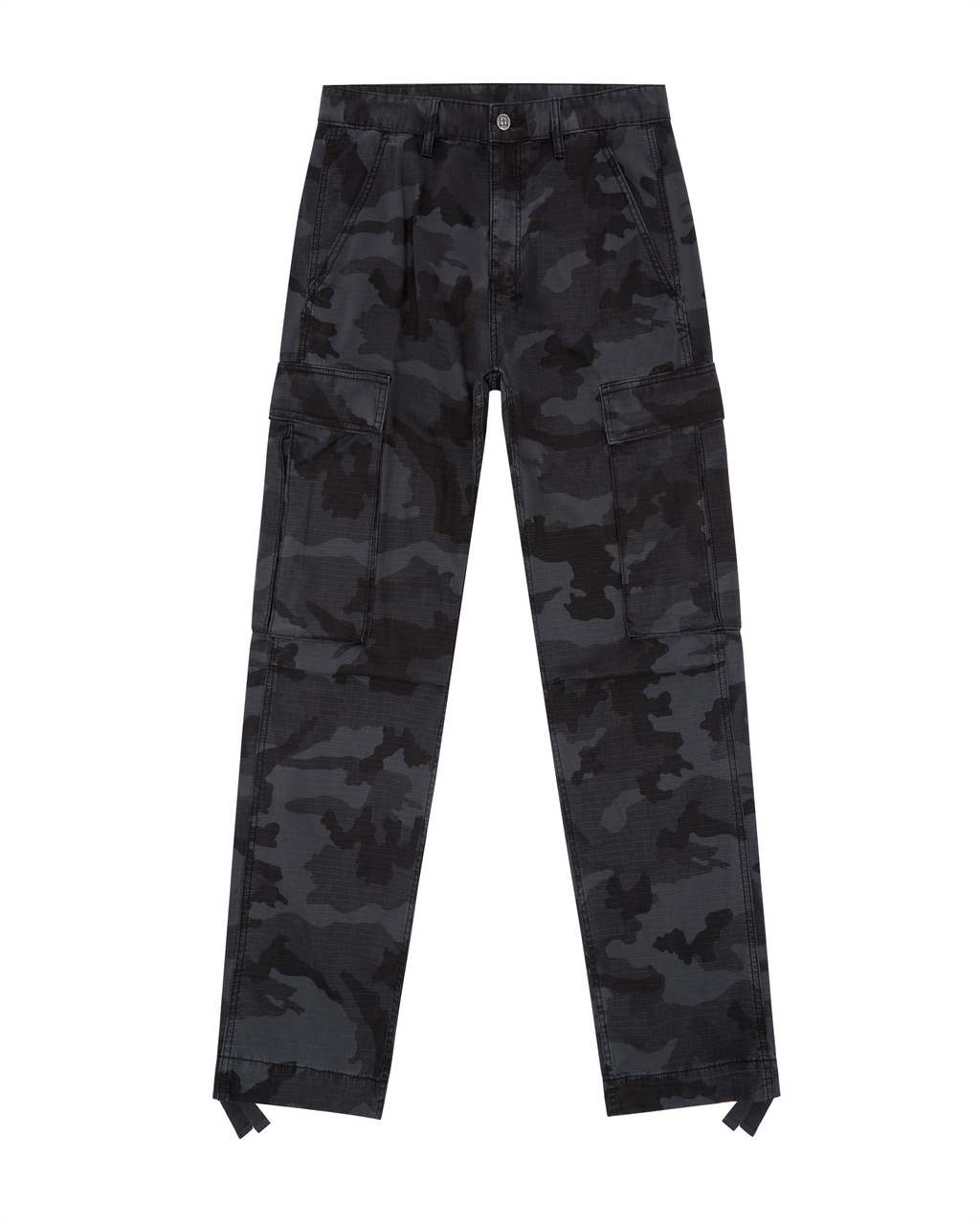 Mens Fugitive Cargo Black Camo Relaxed Pants - Black