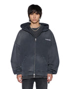MENS ACE EKCESS ZIP THRU HOODIE BLACK FADE FLEECE