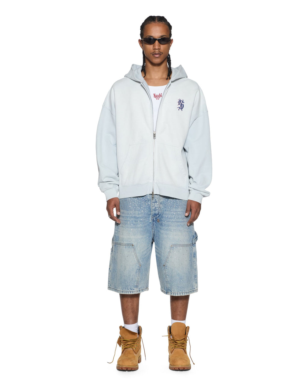 MENS EFFECT EKCESS ZIP HOODIE ICE MIST FLEECE