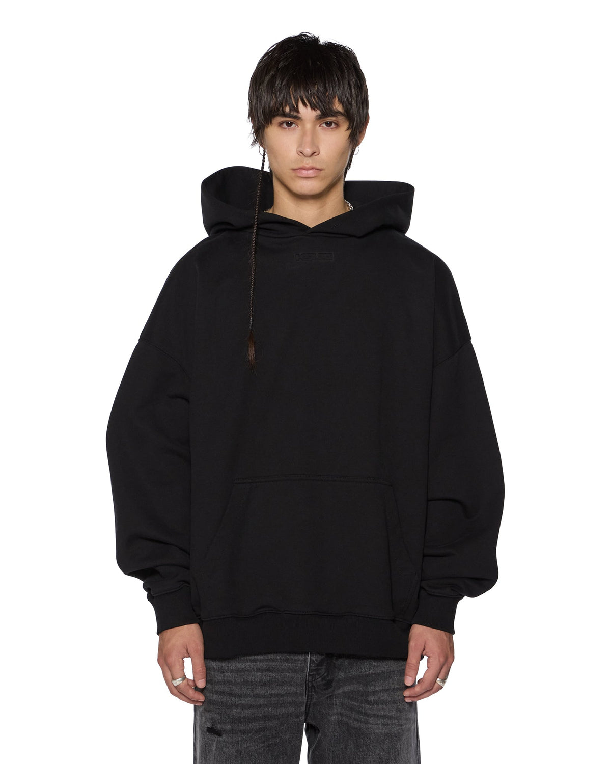 MENS INTRUDER EKCESS HOODIE JET BLACK FLEECE