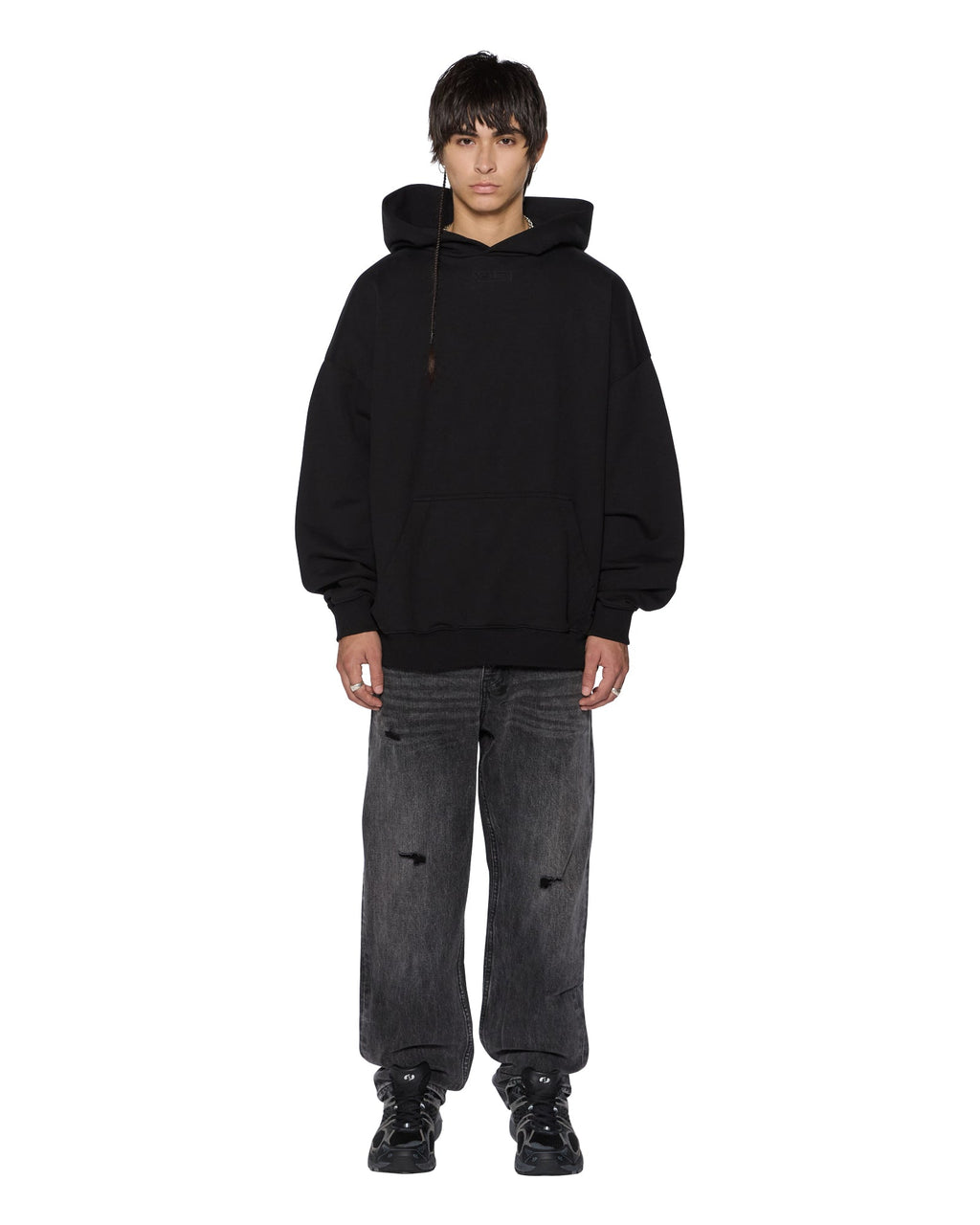 MENS INTRUDER EKCESS HOODIE JET BLACK FLEECE