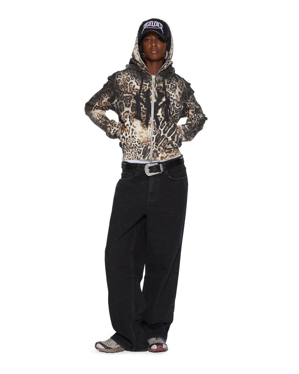 WOMENS MOWALOLA ZIP HOODIE CHEETAH FLEECE