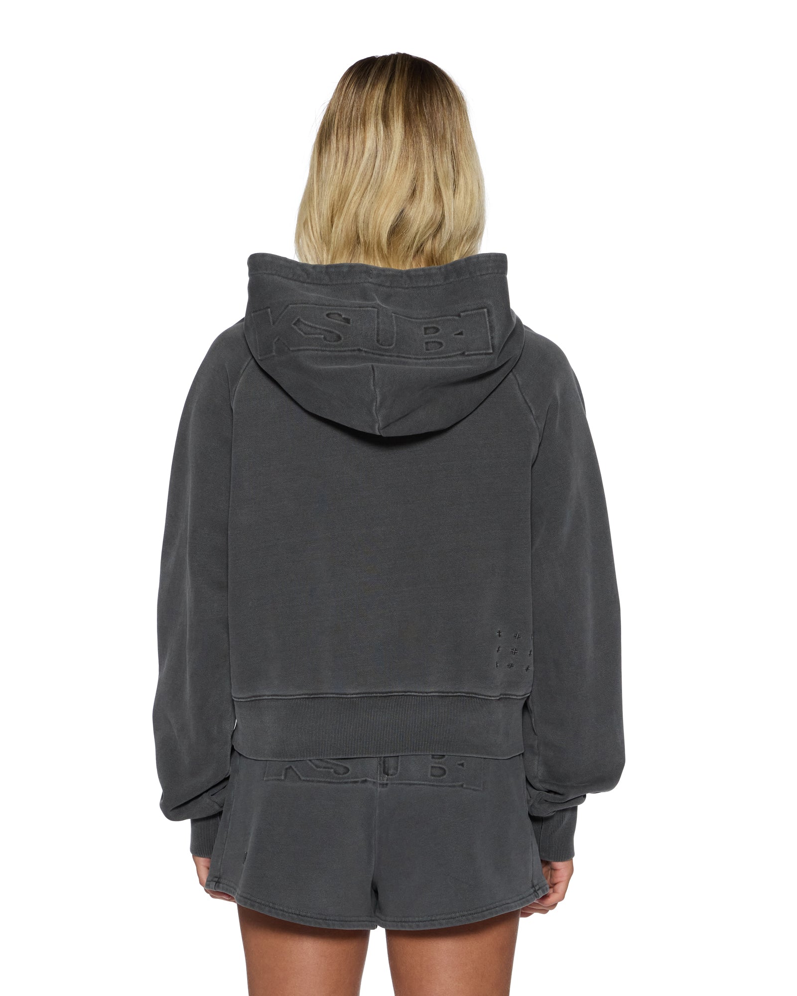 WOMENS  ORIGIN HOODIE CHARCOAL OVERSIZED FLEECE