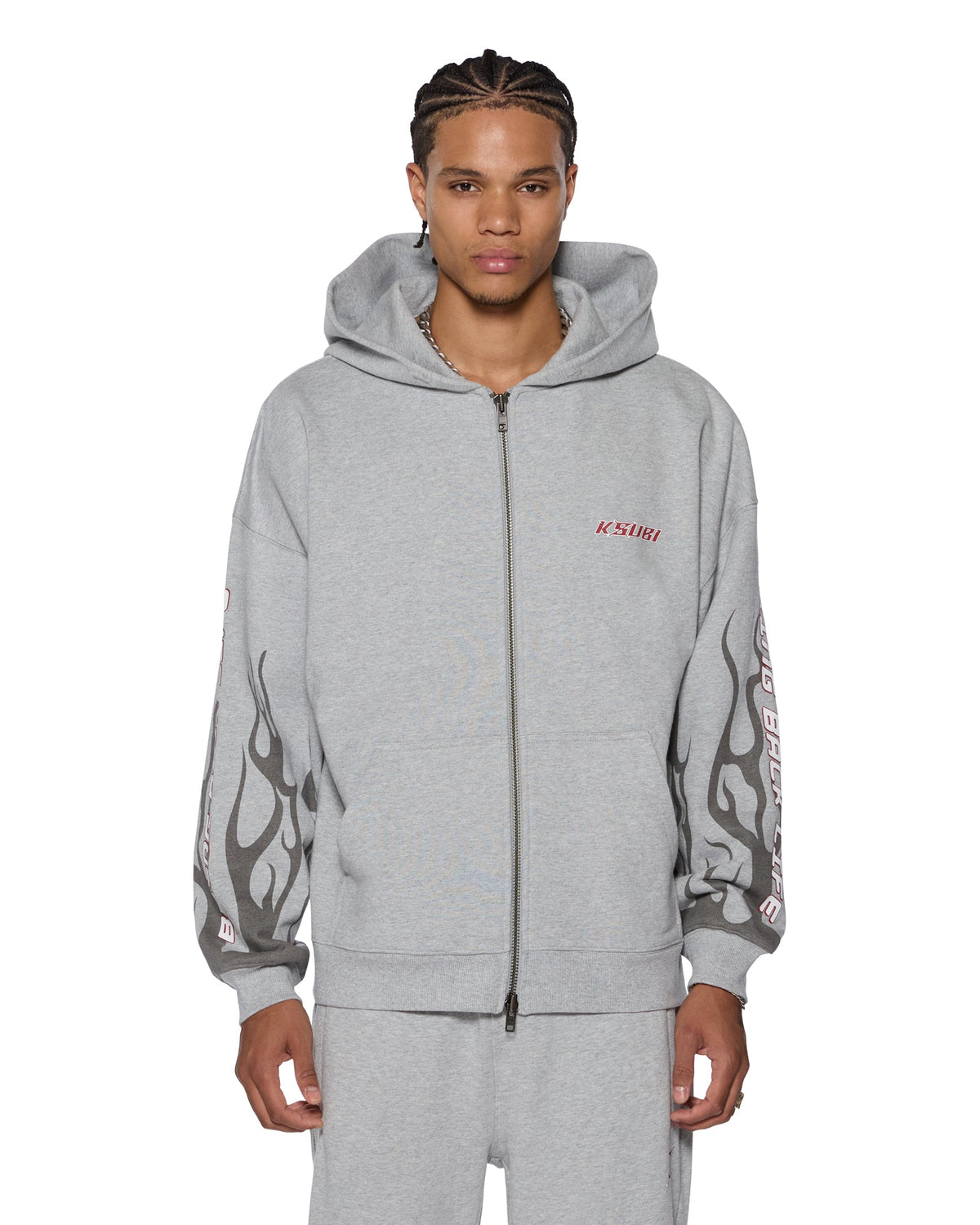 STINGER EKCESS ZIP HOODIE GREY MARLE
