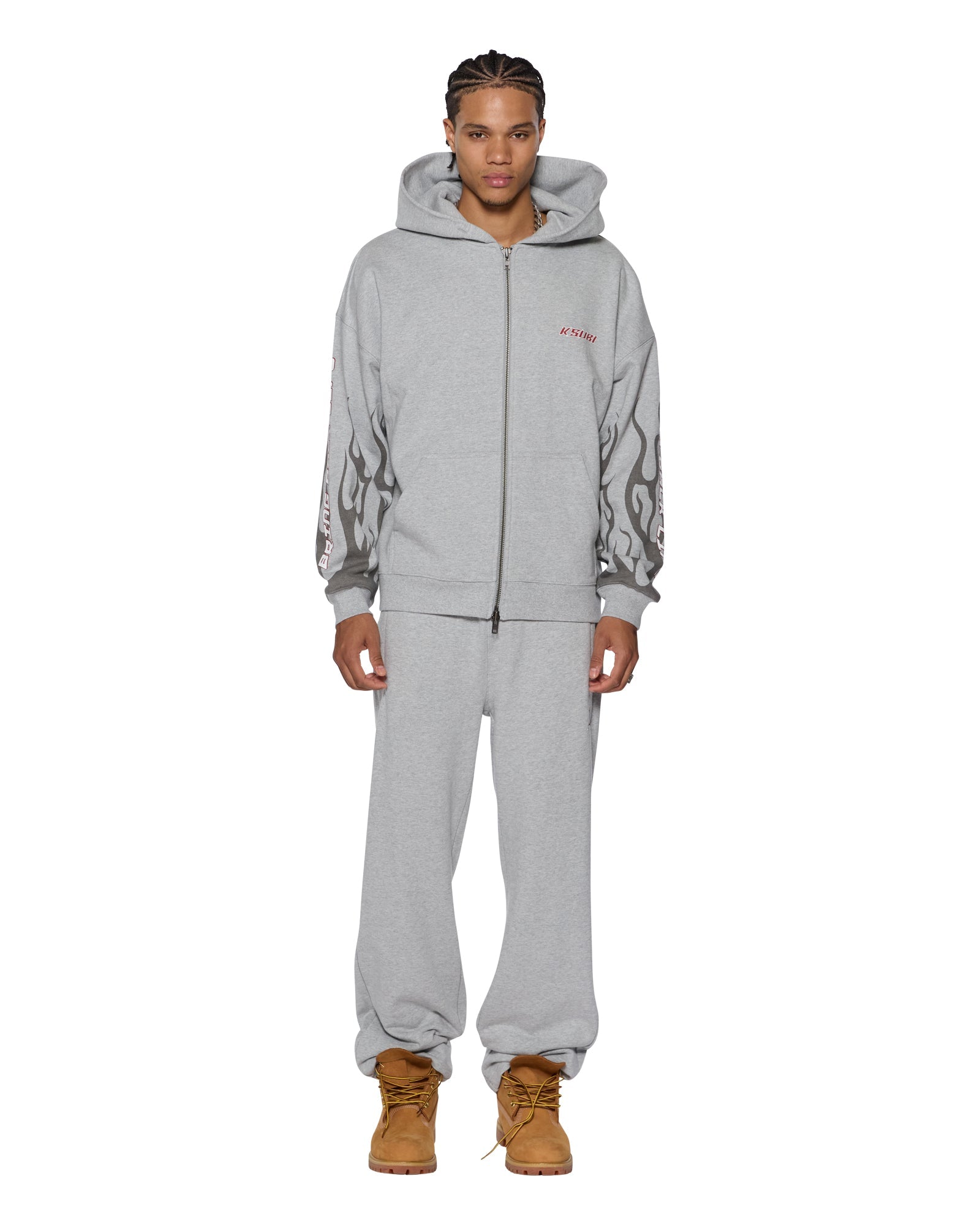STINGER EKCESS ZIP HOODIE GREY MARLE