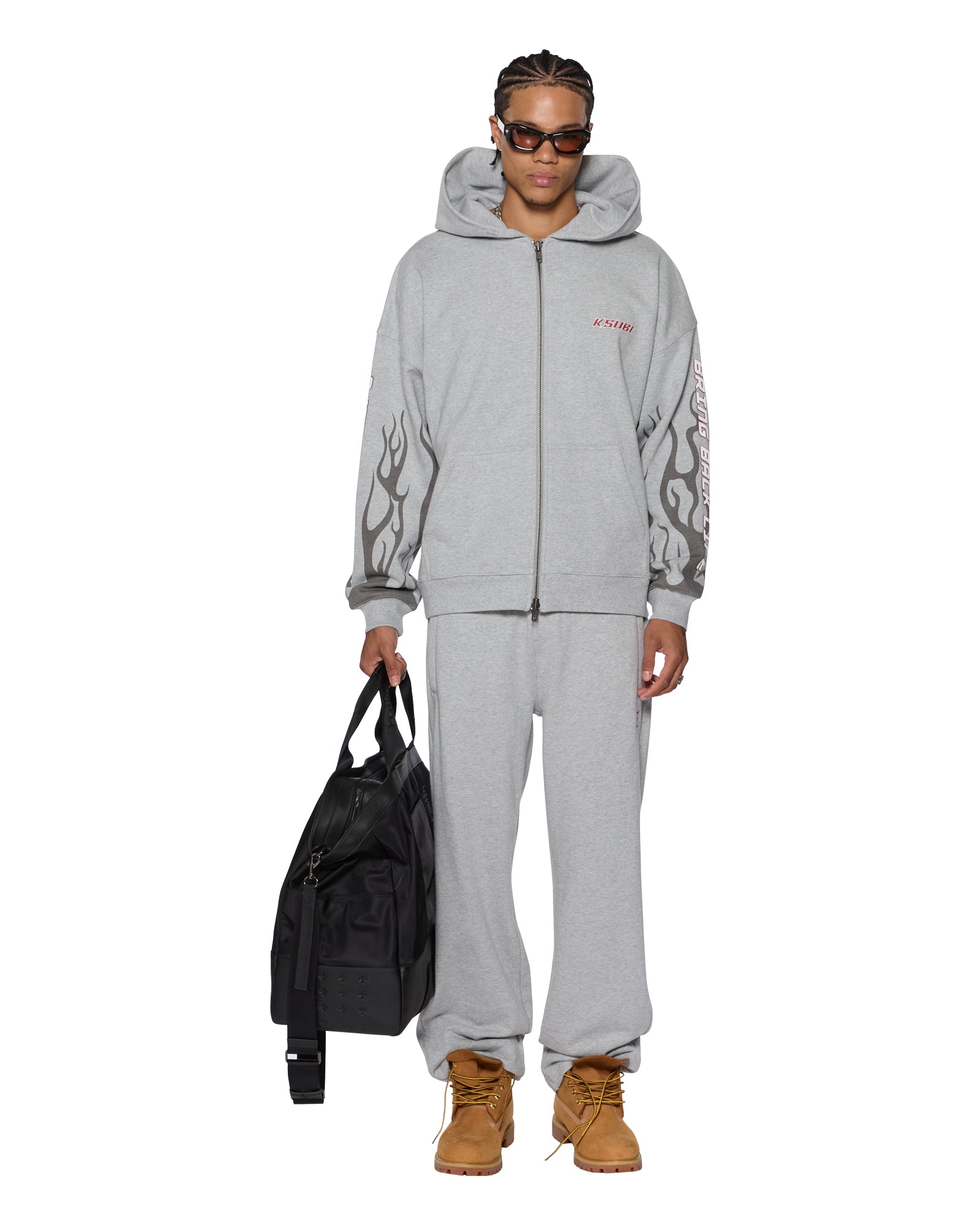STINGER EKCESS ZIP HOODIE GREY MARLE